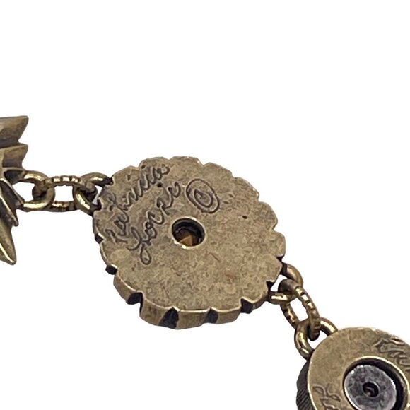 Patricia Locke Multi-Stone Geometric B106 Link Bracelet 7" Vintage Style HTF - Picture 7 of 8